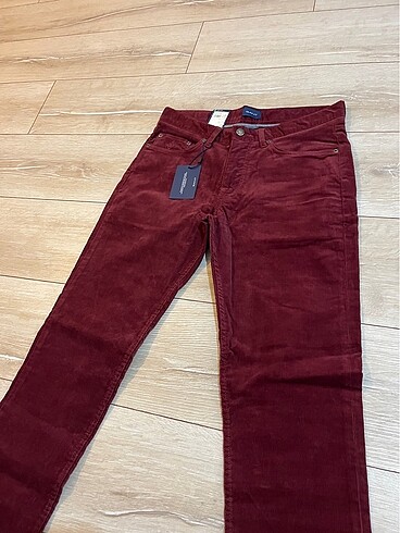 31 Beden bordo Renk Orjinal Gant Slim Fit Pantolon