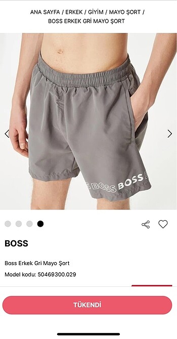 Orjinal Hugo Boss Gri Mayo