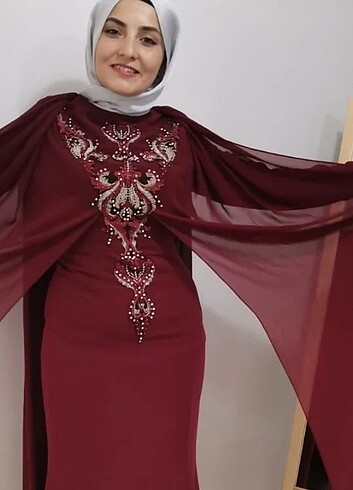Bordo abiye - Görsel 2