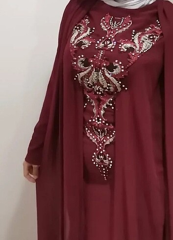Bordo abiye - Görsel 3