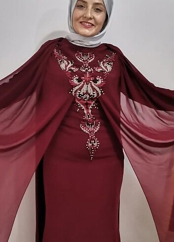 Bordo abiye - Görsel 4