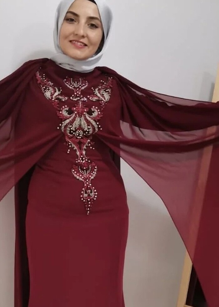 Bordo abiye  - Görsel 2