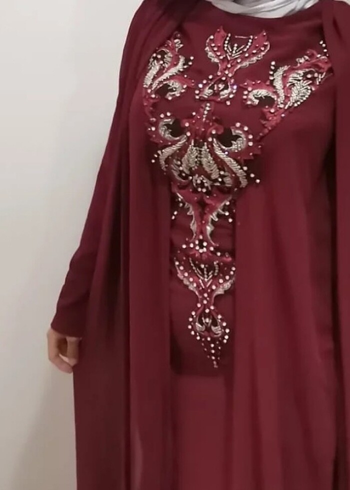 Bordo abiye  - Görsel 3