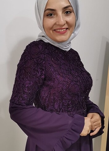 36 beden mor abiye - Görsel 2