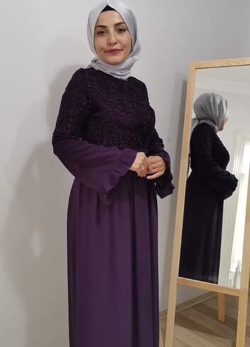 36 beden mor abiye - Görsel 3