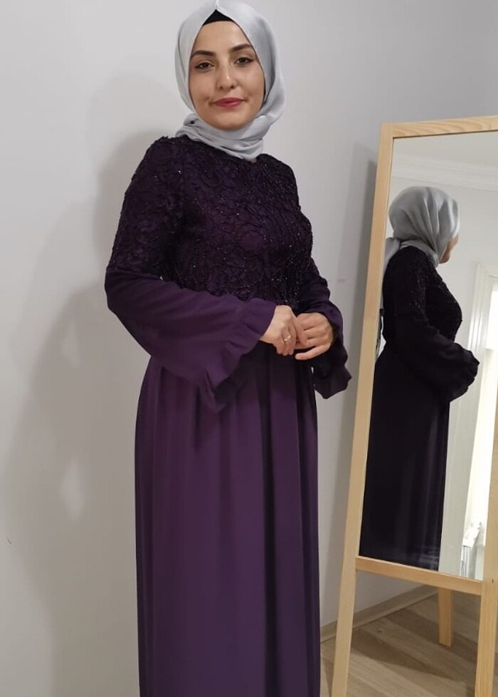 36 beden mor abiye - Görsel 3