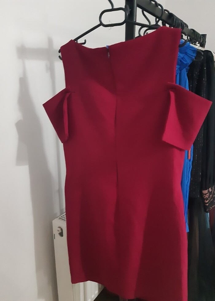 Fuşya renk elbise  - Görsel 3