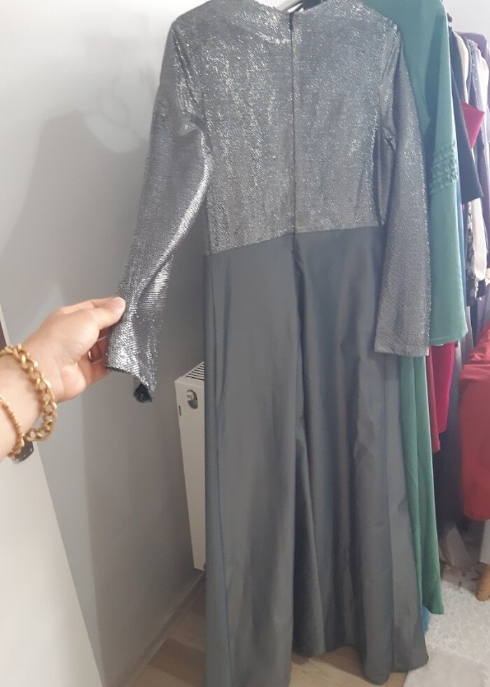 Gri üstü payet simli altı tatfa 40 42 bedene olur etiketli - Görsel 5