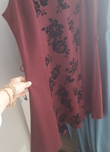 Bordo sifirkol kemerli abiye  - Görsel 2