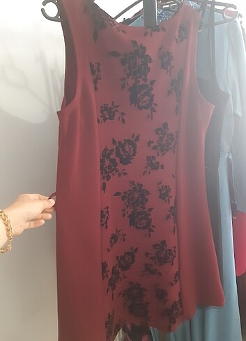 Bordo sifirkol kemerli abiye  - Görsel 4