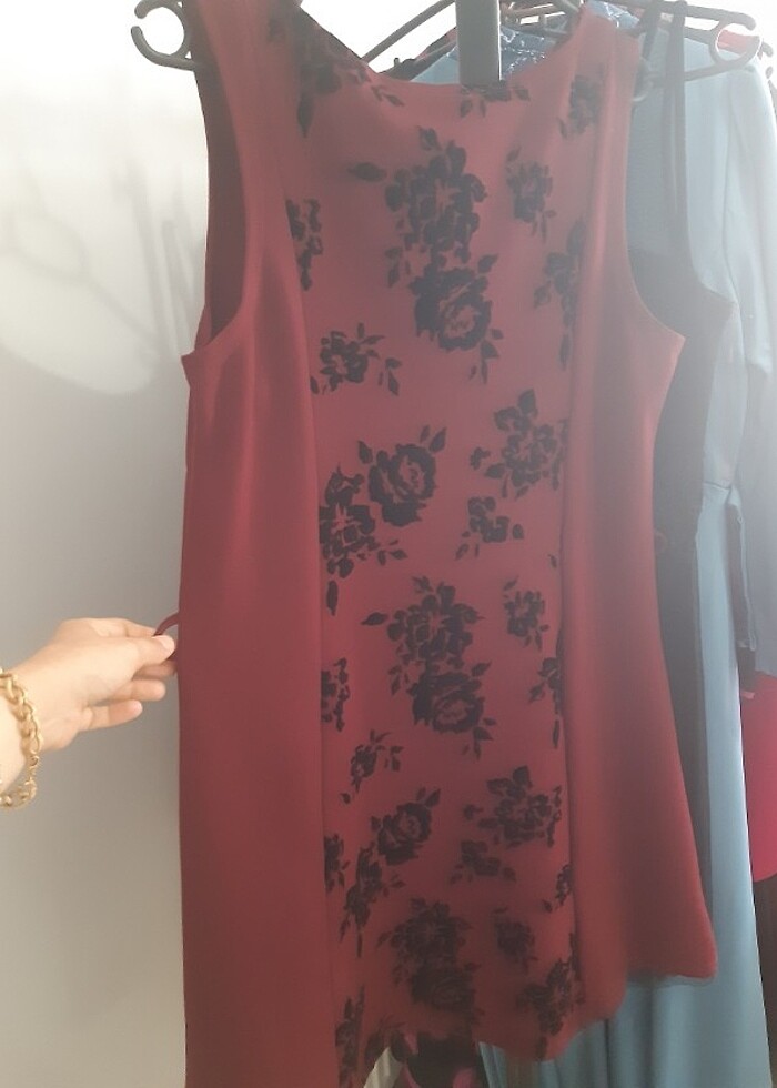 Bordo sifirkol kemerli abiye  - Görsel 4