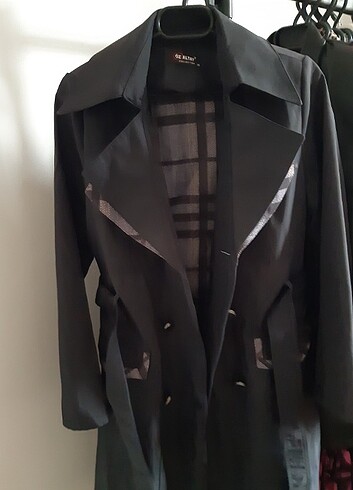 42 beden siyah cepli kusakli düğmeli kaliteli trenckot  - Görsel 7