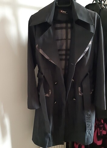 42 beden siyah cepli kusakli düğmeli kaliteli trenckot  - Görsel 8