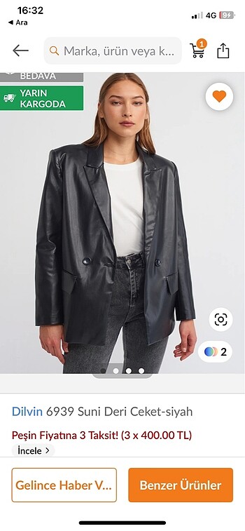 Dilvin marka deri blazer
