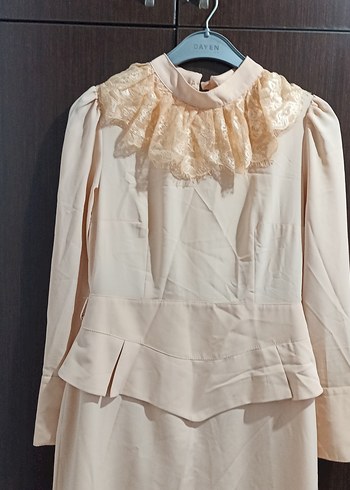 Armine Bej Vintage Dantel Detaylı Uzun Elbise