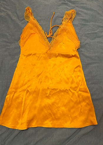 Turuncu Parlak Bohem Kadın Gece Elbisesi - Görsel 2