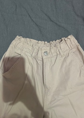 Kemerli Bej Kadın Keten Pantolon - Görsel 3