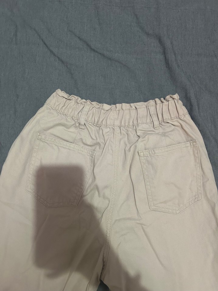 Kemerli Bej Kadın Keten Pantolon - Görsel 4