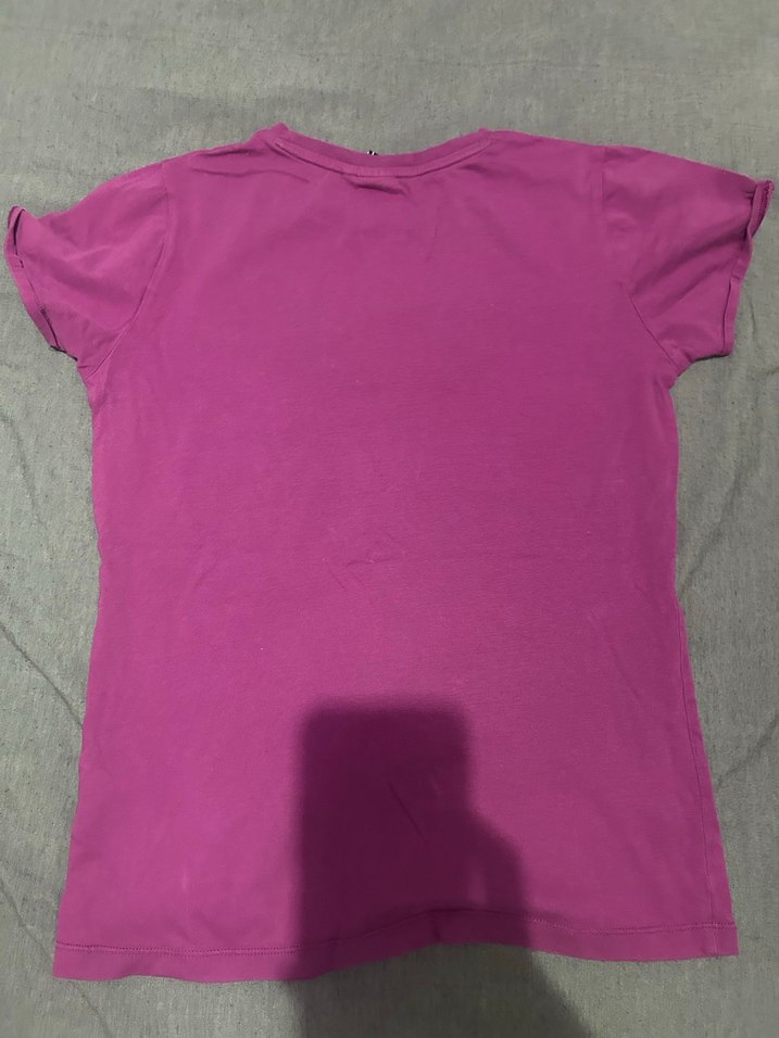 Mor Kısa Kollu Hummel Baskılı Tişört - Görsel 2