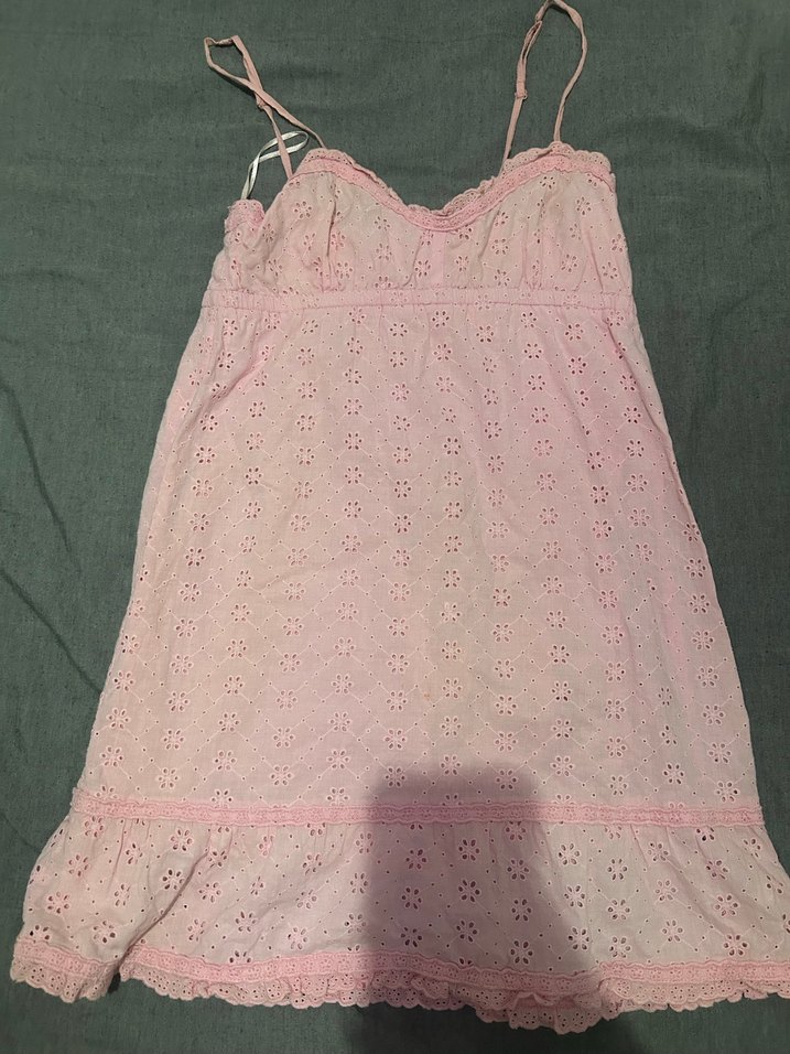 Nakışlı Pudra Pembe Gecelik - Görsel 2