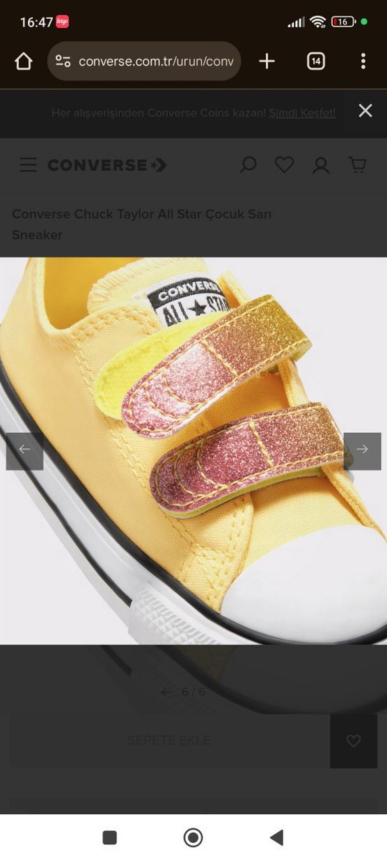 Sarı 21 numara orjinal converse - Görsel 3