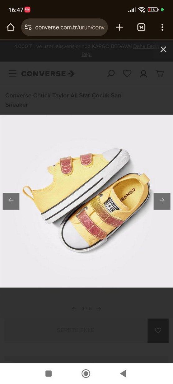 Sarı 21 numara orjinal converse - Görsel 2