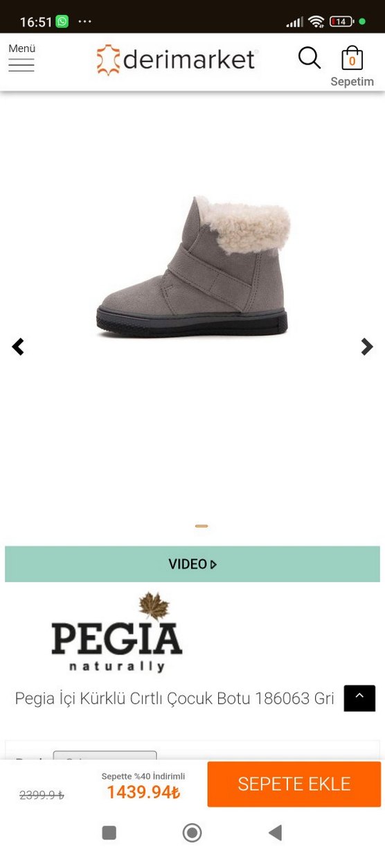 Pegia Gri Süet Kürklü unisex bebek botu - Görsel 3