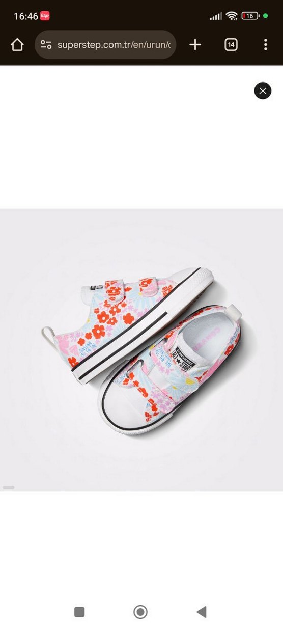 Converse 22 numara çiçekli ayakkabı - Görsel 2