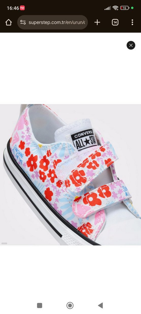 Converse 22 numara çiçekli ayakkabı - Görsel 3