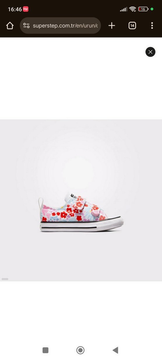 Converse 22 numara çiçekli ayakkabı - Görsel 4