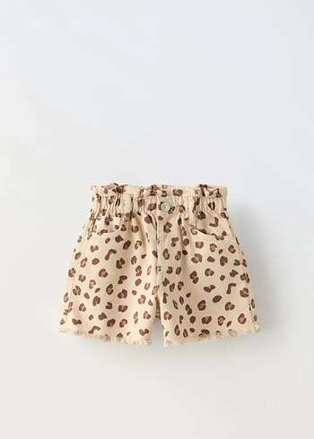 Kız Çocuk Leopar Desenli zara şort