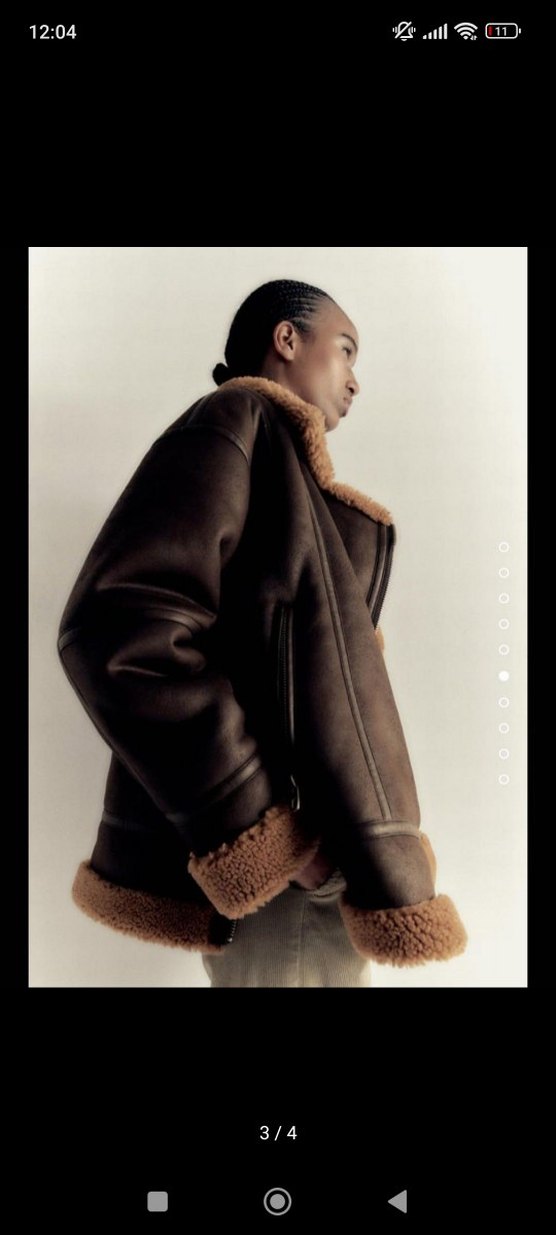 Zara Kahverengi Kürklü Deri Kadın Ceket Mont - Görsel 2