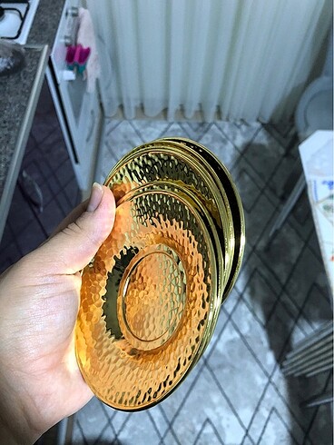 Gold çay tabağı