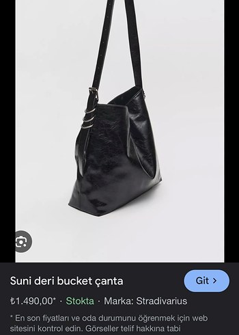 Siyah Parlak Deri Buckled Kadın Çanta