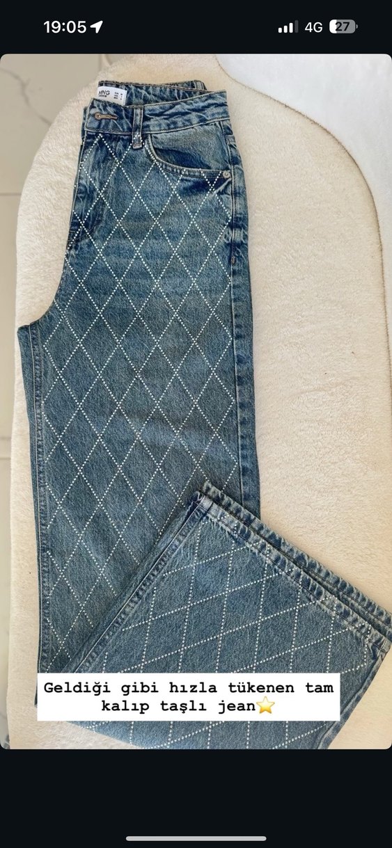 Mango taş detaylı jean - Görsel 2