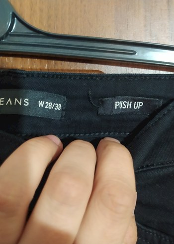 28 Beden Siyah Kemerli Normal Boy Denim Kot