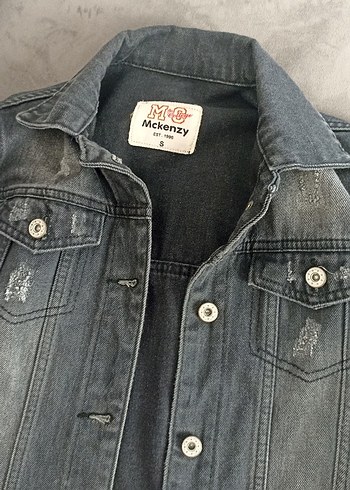Zara antrasit Düğmeli Midi Boy Denim Ceket