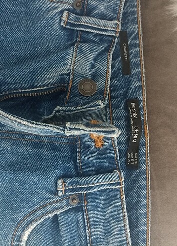 36 Beden mavi Renk Bershka cigarette jean