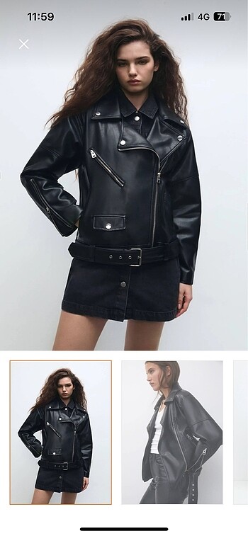 pull and bear suni deri biker ceket