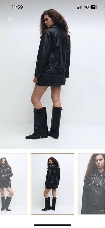 xs Beden siyah Renk pull and bear suni deri biker ceket