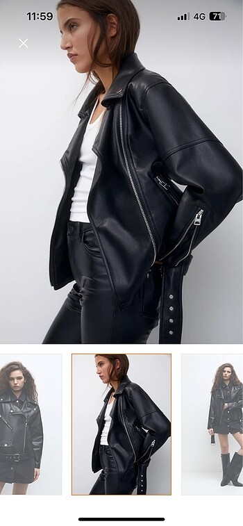 Pull and Bear pull and bear suni deri biker ceket