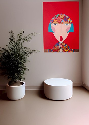 Renkli Soyut Kadın Portresi Tablosu - Görsel 2