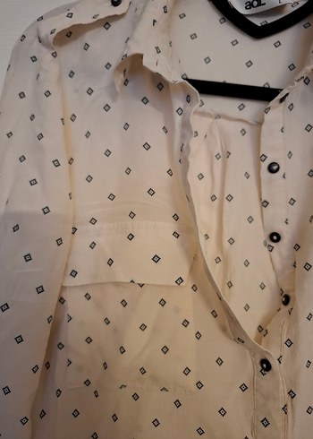 Düğmeli Krem  Pamuklu Kadın Gömlek - Görsel 4