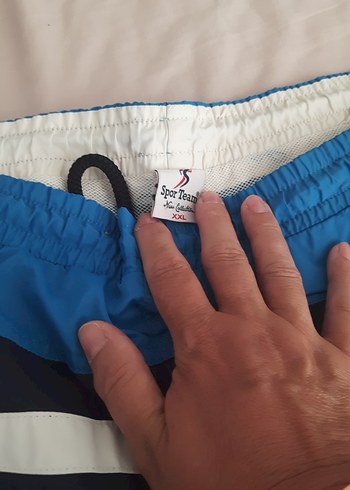 Mavi Erkek Deniz Şortu Çizgili - Görsel 5