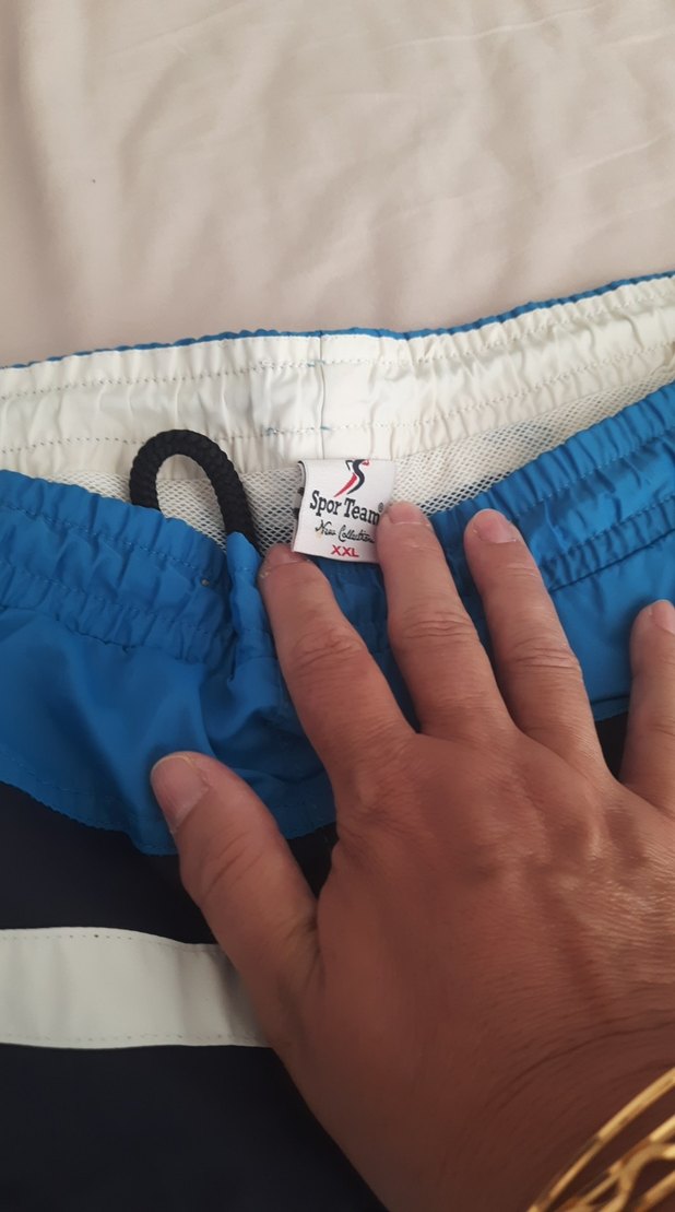 Mavi Erkek Deniz Şortu Çizgili - Görsel 5