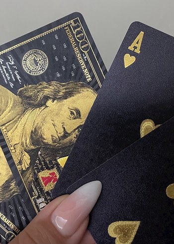 Beden Renk Dolar Tasarımlı Siyah İskambil Destesi