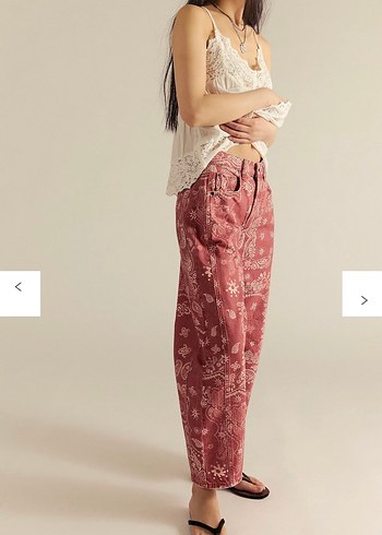 s Beden bordo Renk Free people barrel jean