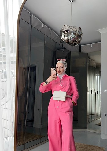 Pembe Uzun Kollu Kadın Takım Elbise
