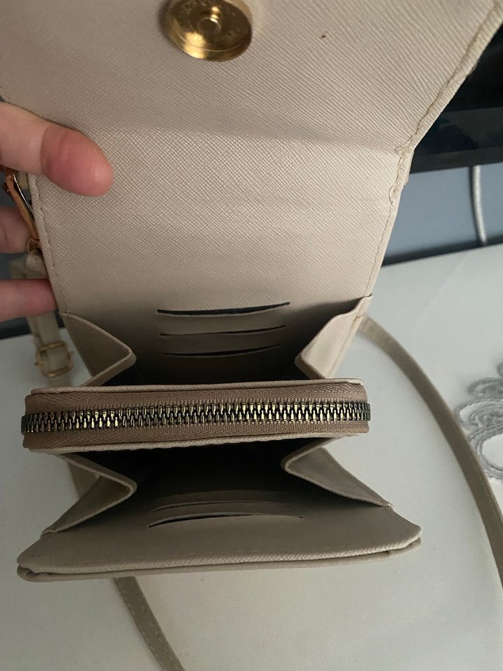 Bej suni Deri Kadın Çapraz Çanta - Görsel 3