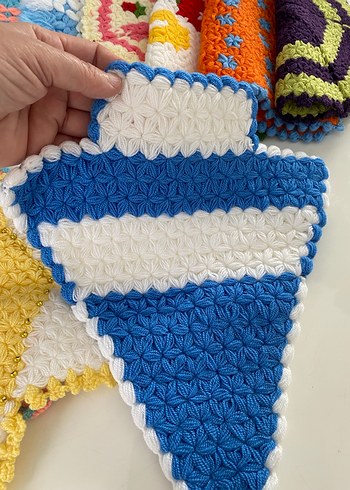 Renkli El Örgüsü Banyo lifleri 9 adet fiyatıdır - Görsel 5